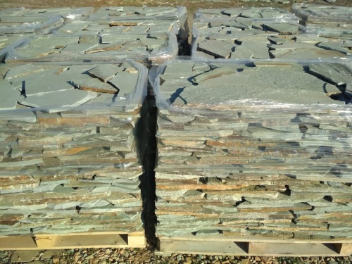 Плитняк златолит зелёный для цоколя, отмостки купить в Уфе