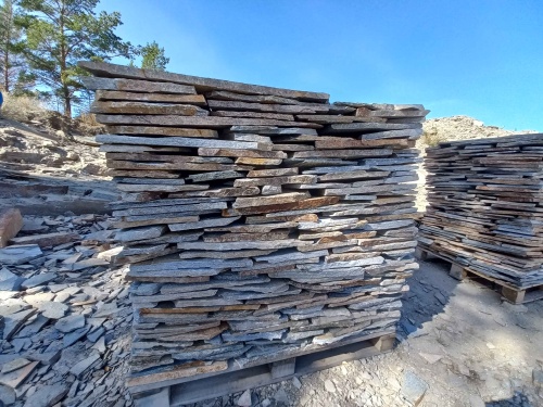 Плитняк златолит серебристый для фасада купить в Уфе