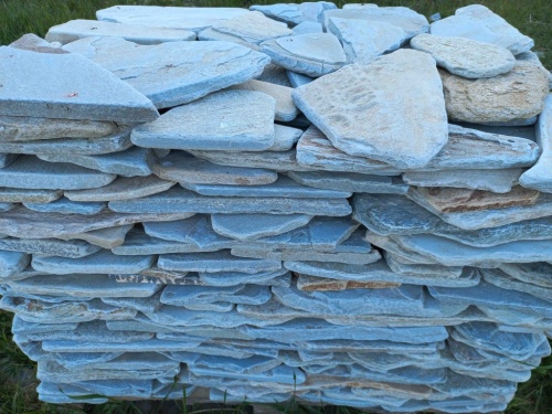 Плитняк златолит зелёный галтованный для цоколя купить в Уфе